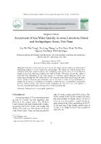 Assessment of sea water quality in some limestone island and archipelagos areas, Viet Nam