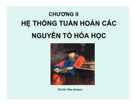 Bài giảng Hóa đại cương - Chương II: Hệ thống tuần hoàn các nguyên tố hóa học