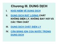 Bài giảng Hóa đại cương - Chương III: Dung dịch