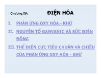 Bài giảng Hóa đại cương - Chương IV: Điện hóa