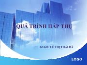 Bài giảng Quá trình hấp thụ - Phần 1 - Lê Thị Thái Hà