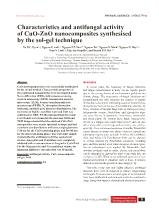 Characteristics and antifungal activity of CuO-ZnO nanocomposites synthesised by the sol-gel technique