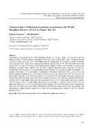 Characteristics of fish fauna in marine ecosystems in the World Biosphere Reserve of Cu Lao Cham - Hoi An