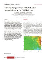 Climate change vulnerability indicators for agriculture in Ho Chi Minh city