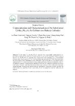 Coprecipitation and characterization of na substituted LiMn0.5Ni0.5O2 for lithium ion battery cathodes