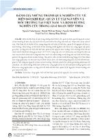 Đánh giá những thành quả nghiên cứu về biến đổi khí hậu, quản lý tài nguyên và môi trường tại Việt Nam và định hướng nghiên cứu trong giai đoạn tiếp theo