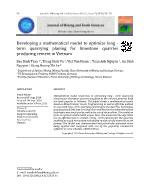 Developing a mathematical model to optimize long - Term quarrying planing for limestone quarries producing cement in Vietnam