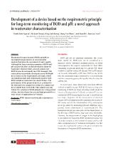 Development of a device based on the respirometric principle for long-term monitoring of BOD and pH: A novel approach in wastewater characterisation