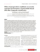 Effect of preparation conditions on arsenic rejection performance of polyamide-based thin film composite membranes