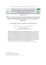 Effects of urban transportation infrastructure development projects on residential land price in Cau Giay district, Hanoi city