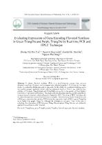 Evaluating expression of gene encoding flavonol synthase in green Trungdu and purple Trungdu by real time PCR and hplc technique