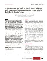 Evaluation of groundwater quality for domestic purposes and human health risk assessment for arsenic and manganese exposure in Cu Chi district, Ho Chi Minh city, Vietnam