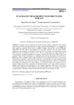 Evaporation measurement from free water surface