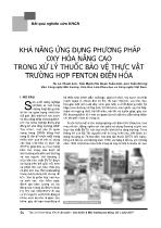 Khả năng ứng dụng phương pháp oxy hóa nâng cao trong xử lý thuốc bảo vệ thực vật trường hợp fenton điện hóa