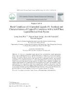 Metal complexes of π-Expanded ligands (4): Synthesis and characterizations of Copper(II) complexes with a schiff base ligand derived from pyrene