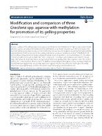 Modification and comparison of three Gracilaria spp. agarose with methylation for promotion of its gelling properties