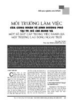 Môi trường làm việc của công nhân vệ sinh đường phố tại TP. Hồ Chí Minh và một số bất cập trong việc đánh giá môi trường lao động ngoài trời