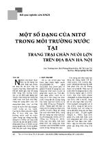 Một số dạng của nitơ trong môi trường nước tại trang trại chăn nuôi lợn trên địa bàn Hà Nội