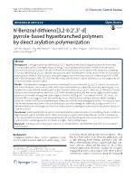 N-Benzoyl dithieno[3,2-b:2′,3′-d] pyrrole-based hyperbranched polymers by direct arylation polymerization