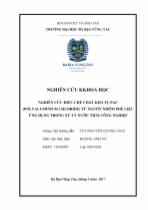 Nghiên cứu điều chế chất keo tụ PAC (polyalum inium chloride) từ nguồn nhôm phế liệu ứng dụng trong xử lý nước thải công nghiệp