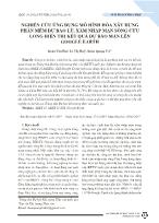 Nghiên cứu ứng dụng mô hình hóa xây dựng phần mềm dự báo lũ, xâm nhập mặn sông cửu long hiển thị kết quả dự báo mặn lên Google Earth