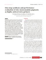 One-step synthesis and performance evaluation of zinc metavanadate pigments as highly anticorrosive primers