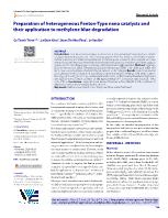 Preparation of heterogeneous Fenton-type nano catalysts and their application to methylene blue degradation