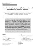 Properties of poly(1-naphthylamine)/Fe3O4 composites and arsenic adsorption capacity in wastewater