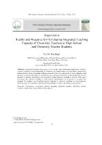 Reality and measures for developing integrated teaching capacity of chemistry teachers in high school and chemistry teacher students