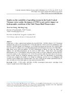 Studies on the variability of upwelling system in the South Central Vietnam waters under the impact of ENSO events and its impact on hydrographic conditions of the Ninh Thuan-Binh Thuan waters