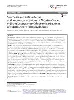 Synthesis and antibacterial and antifungal activities of N-(tetra-O-acet yl-β-d-glucopyranosyl)thiosemicarbazones of substituted 4-formylsydnones