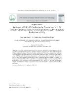 Synthesis of SSZ-13 Zeolite in the Presence of N,N,NDimethylethylcyclohexyl Ammonium for Selective Catalytic Reduction of NOx