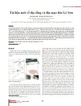 Tài liệu mới về địa tầng và địa mạo đảo Lý Sơn