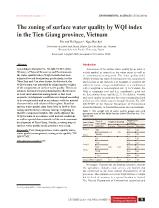 The zoning of surface water quality by WQI index in the Tien Giang province, Vietnam