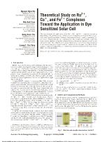 Theoretical study on Ru2+, Cu+, and Fe2+ complexes toward the application in dye sensitized solar cell