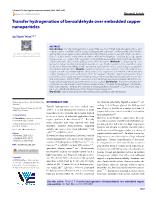 Transfer hydrogenation of benzaldehyde over embedded copper nanoparticles