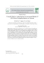 Using IO table in analyzing the environmental burden of PET plastic packaging industry in Vietnam