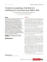 Variation in morphology of the Red river and Duong river near Hanoi from 2000 to 2018