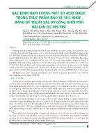 Xác định hàm lượng một số acid sialic trong thực phẩm bảo vệ sức khỏe bằng kỹ thuật sắc ký lỏng khối phổ hai lần (LC-MS/MS)