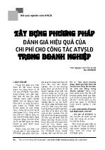 Xây dựng phương pháp đánh giá hiệu quả của chi phí cho công tác an toàn vệ sinh lao động trong doanh nghiệp