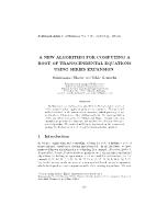 A new algorithm for computing a root of transcendental equations using series expansion