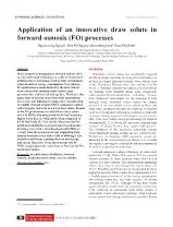 Application of an innovative draw solute in forward osmosis (FO) processes