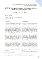 Applying tvdi based on remote sensing data to evaluate the drought in Cu Chi district