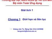 Bài giảng Giải tích 1 - Chương 1: Giới hạn và liên tục - Đặng Văn Vinh