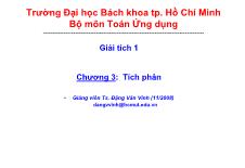 Bài giảng Giải tích 1 - Chương 3: Tích phân - Đặng Văn Vinh