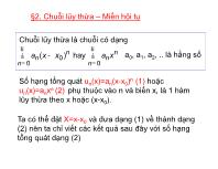 Bài giảng Giải tích 2 - Bài 2: Chuỗi lũy thừa – Miền hội tụ