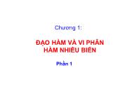 Bài giảng Giải tích 2 - Chương 1: Đạo hàm và vi phân hàm nhiều biến