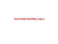 Bài giảng Giải tích 2 - Chương 3: Tích phân đường - Phần 2: Tích phân đường loại 2