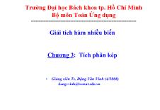 Bài giảng Giải tích 2 - Chương 3: Tích phân kép - Đặng Văn Vinh