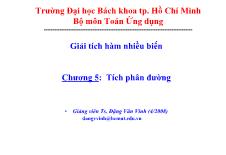 Bài giảng Giải tích 2 - Chương 5: Tích phân đường - Đặng Văn Vinh